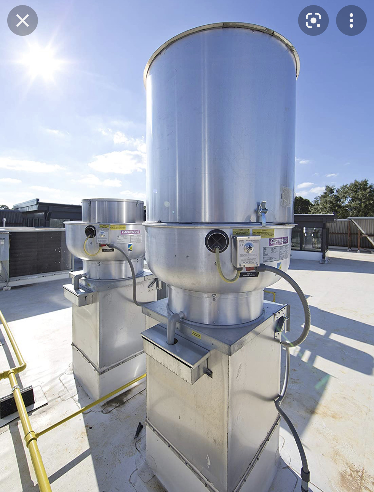 Commercial rooftop HVAC equipment installation